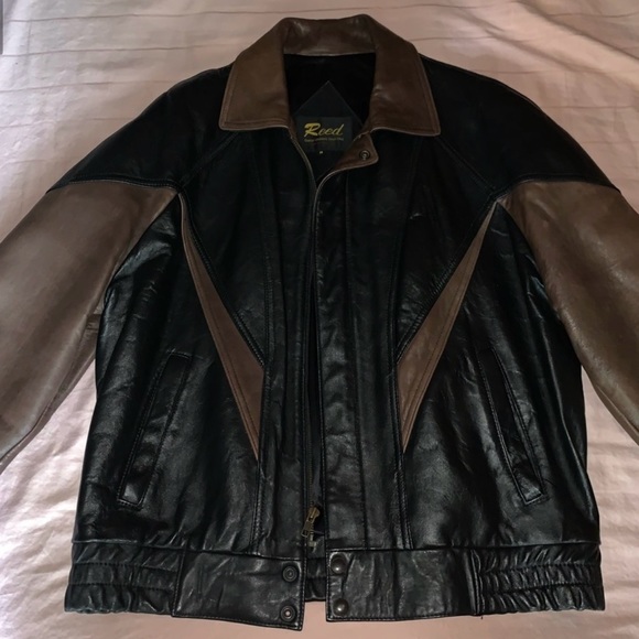 REED BLACK AND BROWN LEATHER JACKET - Picture 8 of 8
